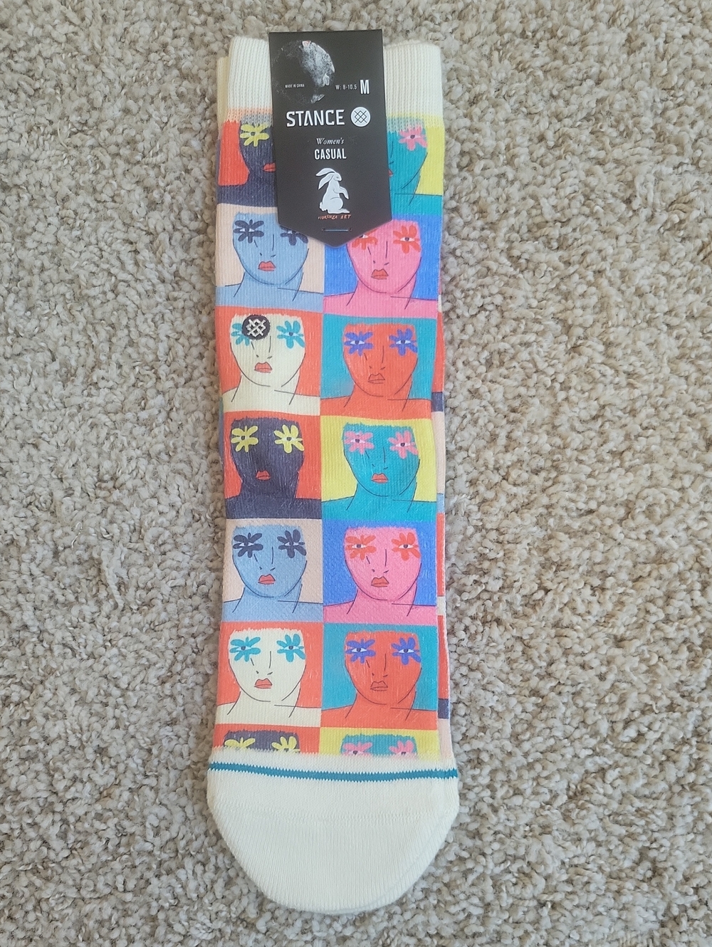 Flower Face Crew Socks By Stance Size M